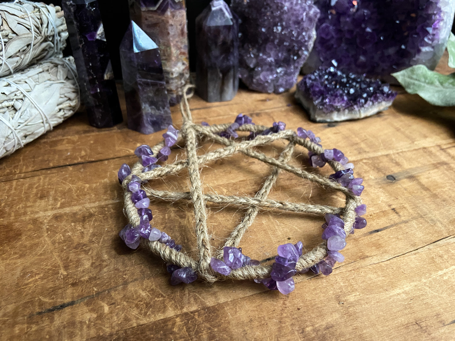 Amethyst Pentacle Wall Hanging