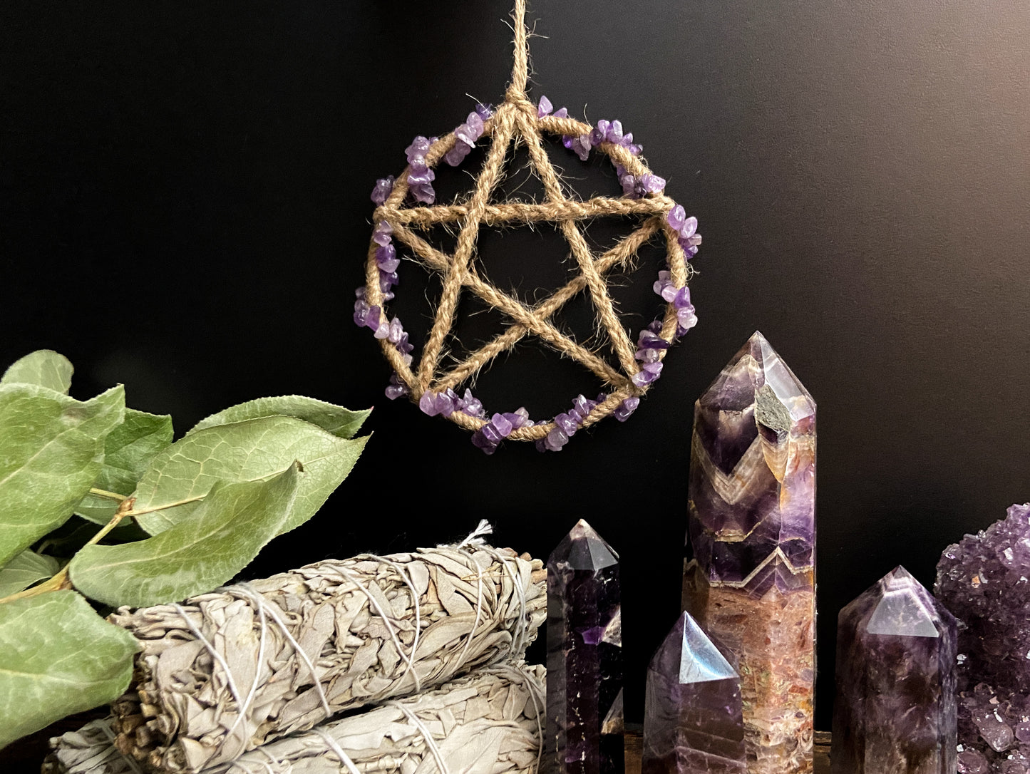 Amethyst Pentacle Wall Hanging