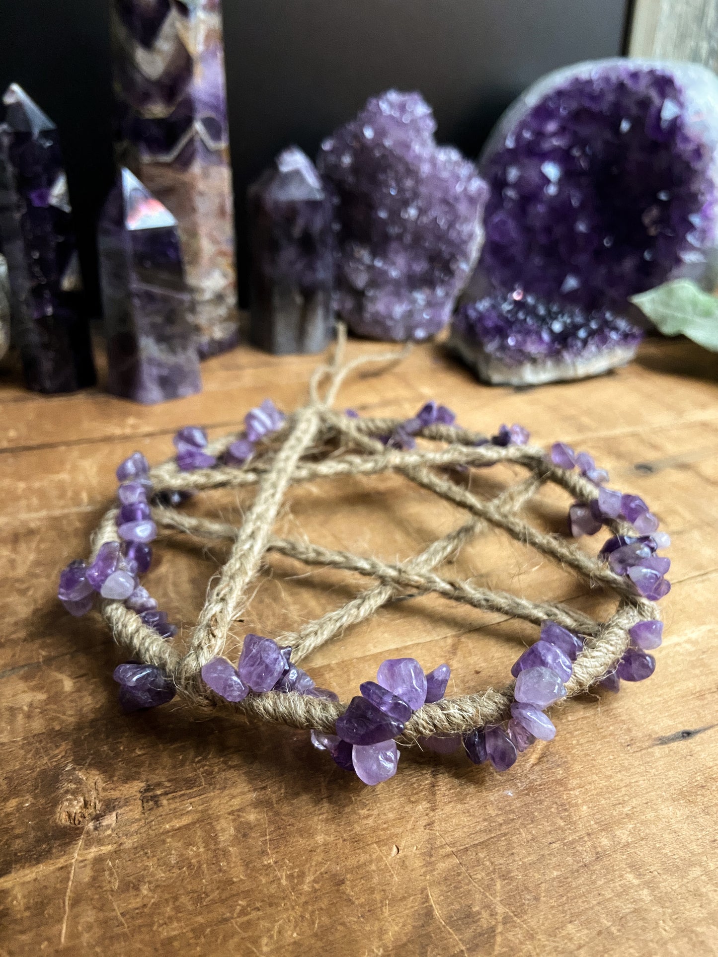 Amethyst Pentacle Wall Hanging