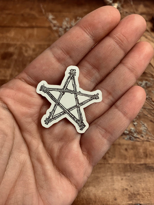 Small Pentacle Sticker handmade by The Stone Maidens