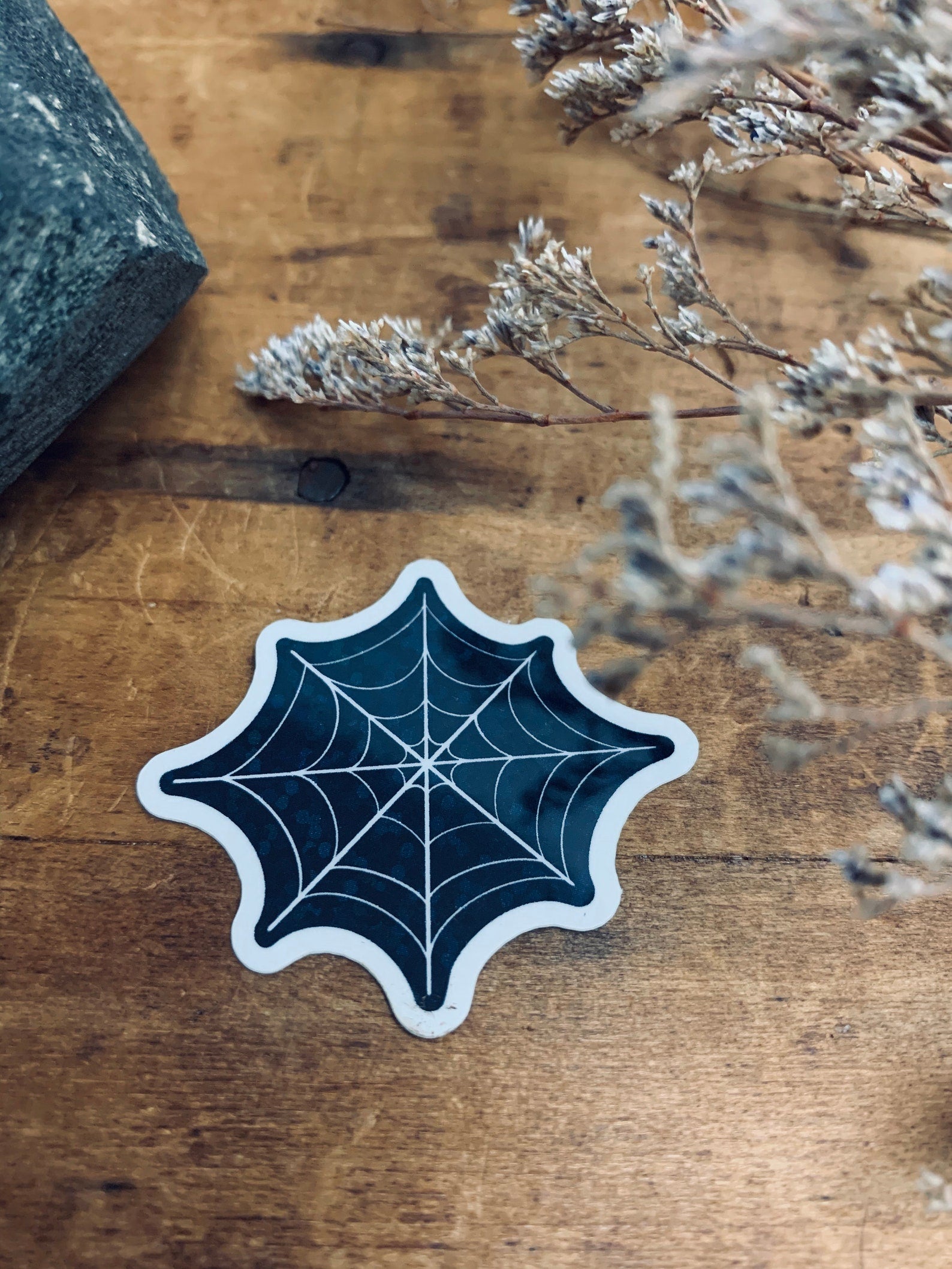 Spider Web Glitter Sticker handmade by The Stone Maidens