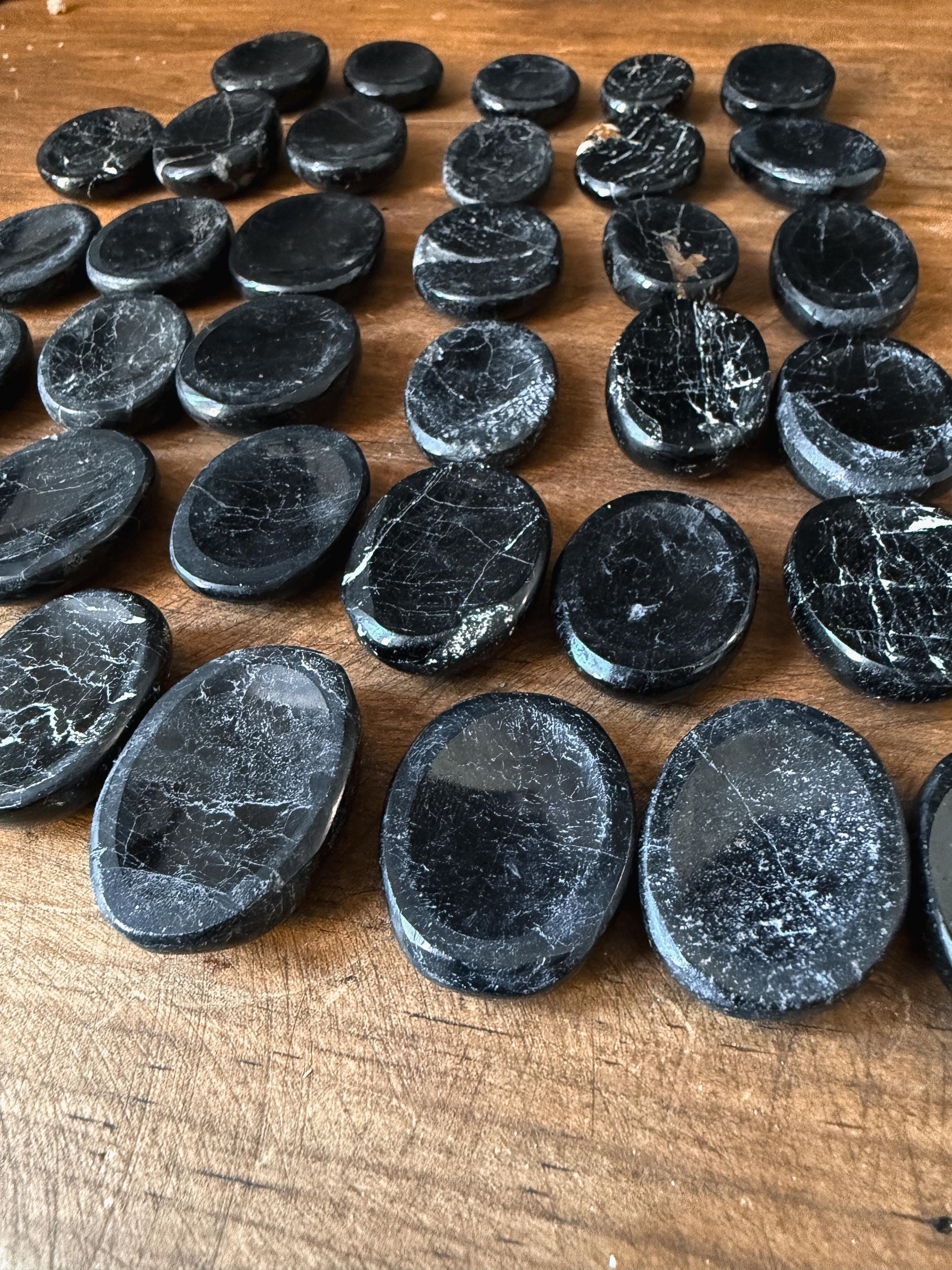 Black Tourmaline Worry Pocket Stones 