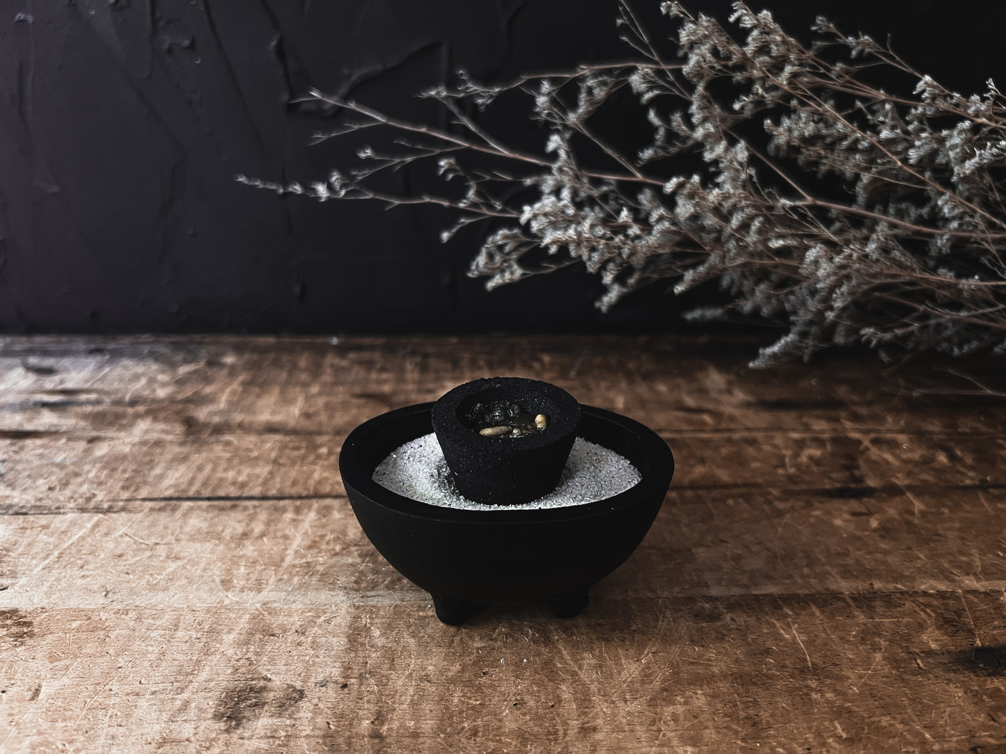 Black Cast Iron Oval Incense Dish