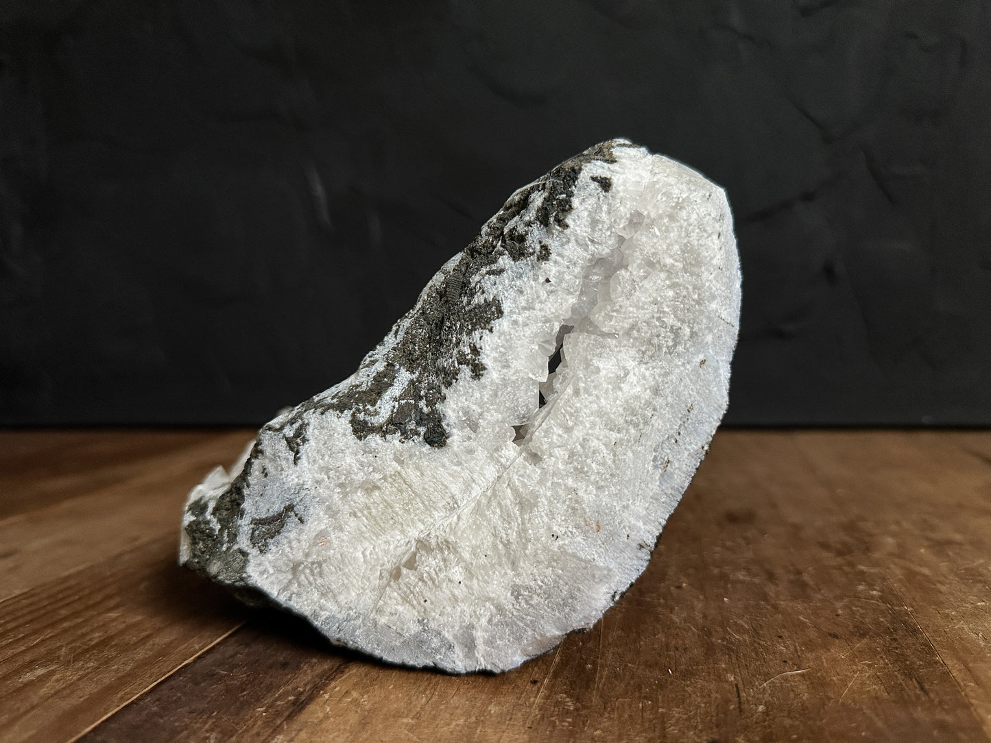 Apophyllite with Calcite Geode