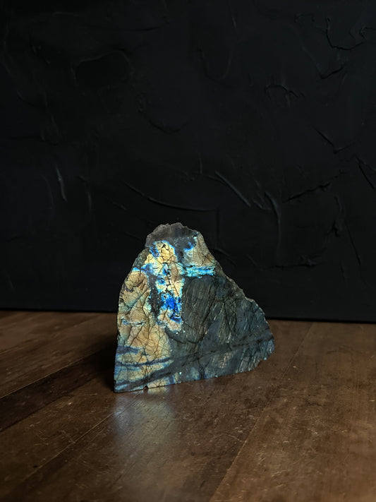 Flashy Labradorite Freeform Slab. Gorgeous Crystal Display statement piece to add to your home or collection!