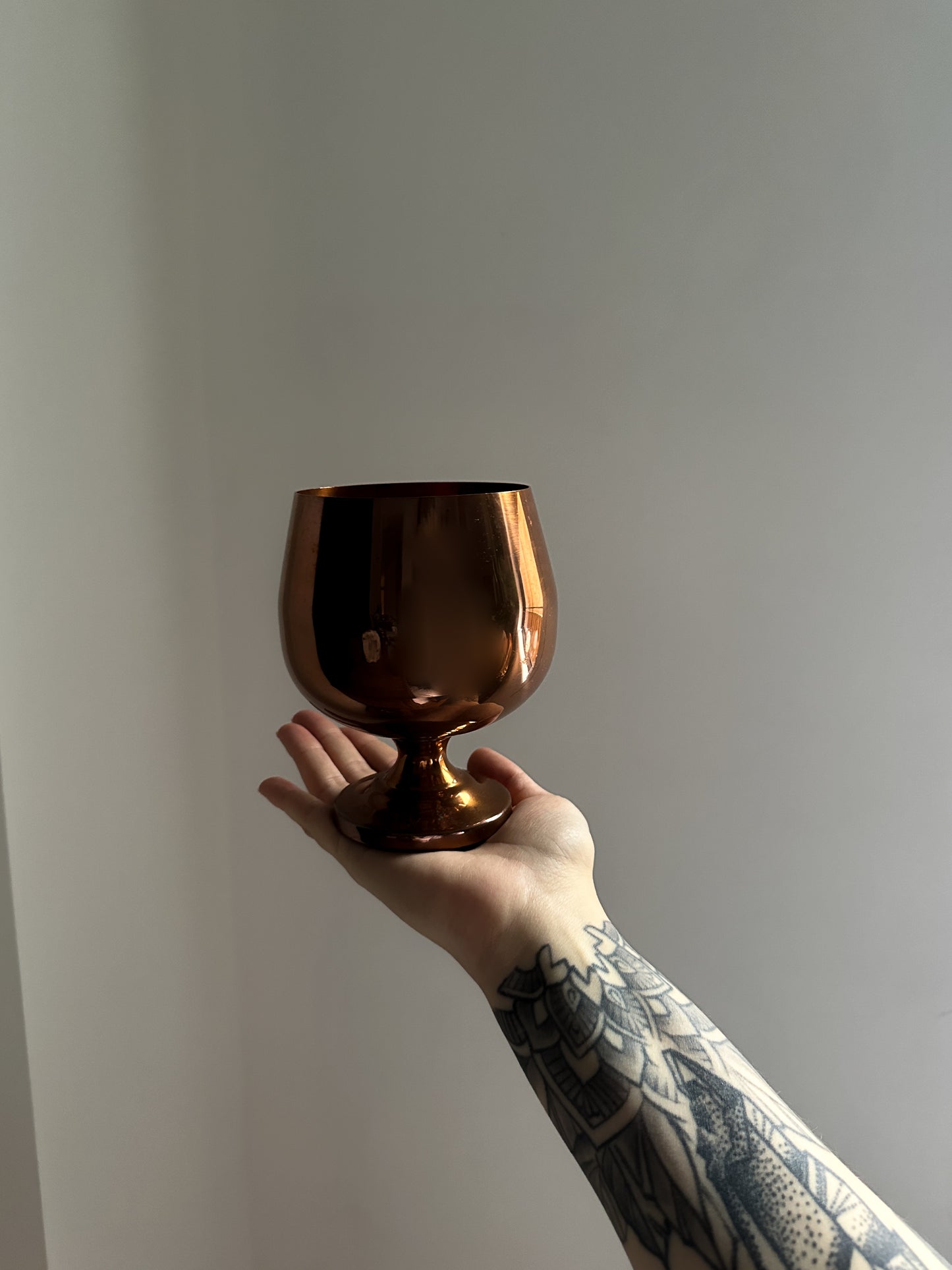 Large Vintage Copper Goblet Planter