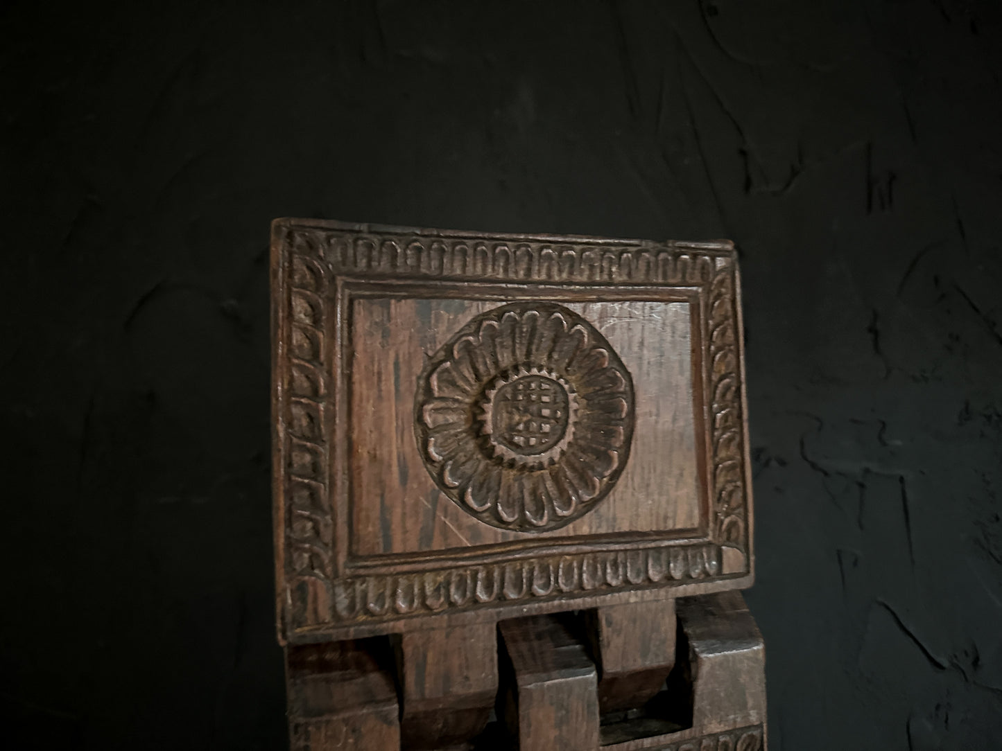 Vintage Carved Wood Book Stand