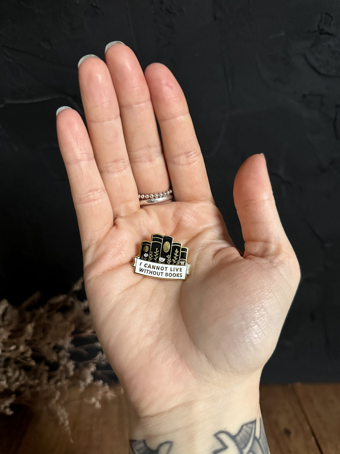 I Cannot Live Without Books Enamel Pin
