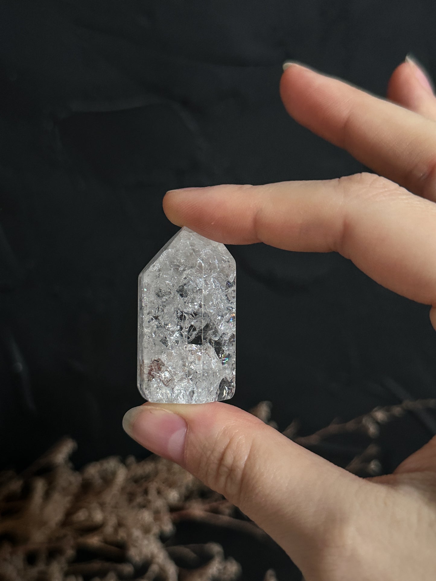 Fire and Ice Quartz Tower - Crackle Quartz 02