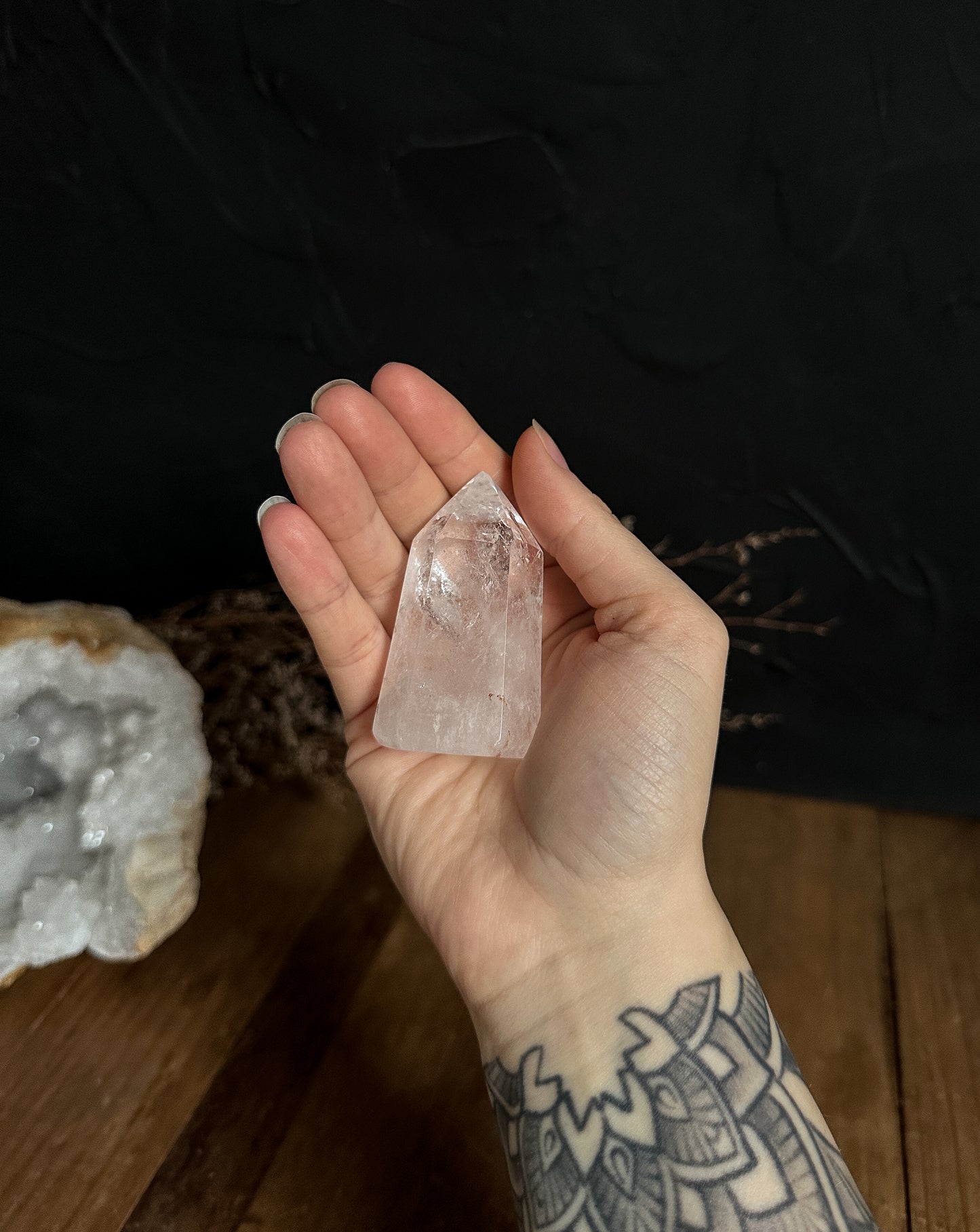 Clear Quartz Tower with Rainbow Inclusions -06