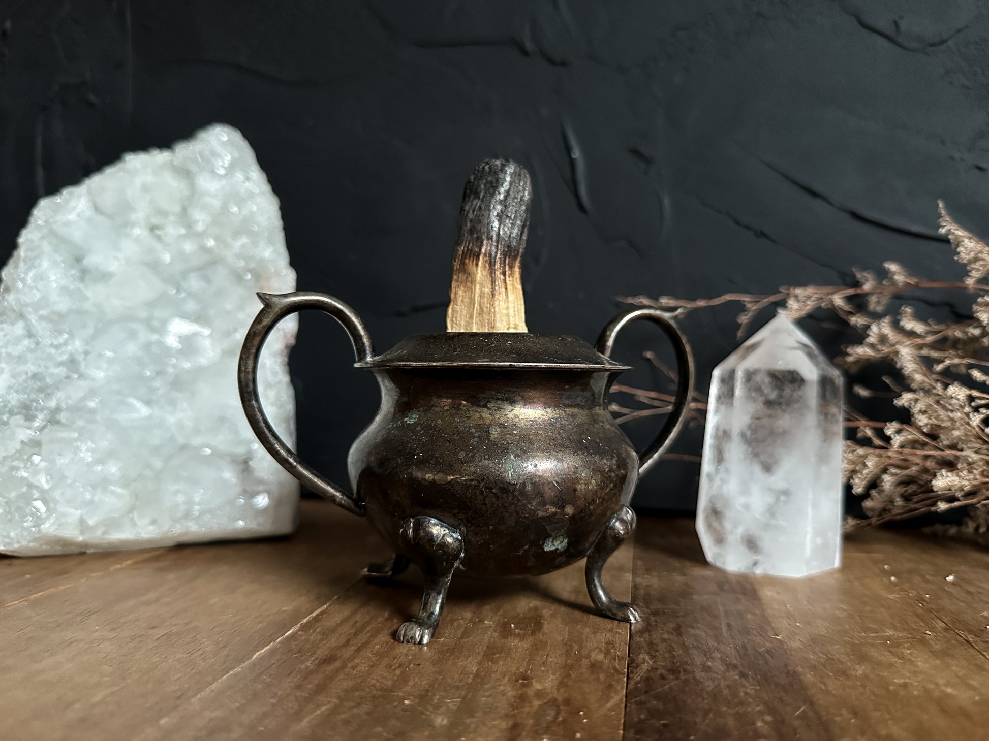 Vintage Silver Footed Dish , perfect incense holder for all your ritual needs. 