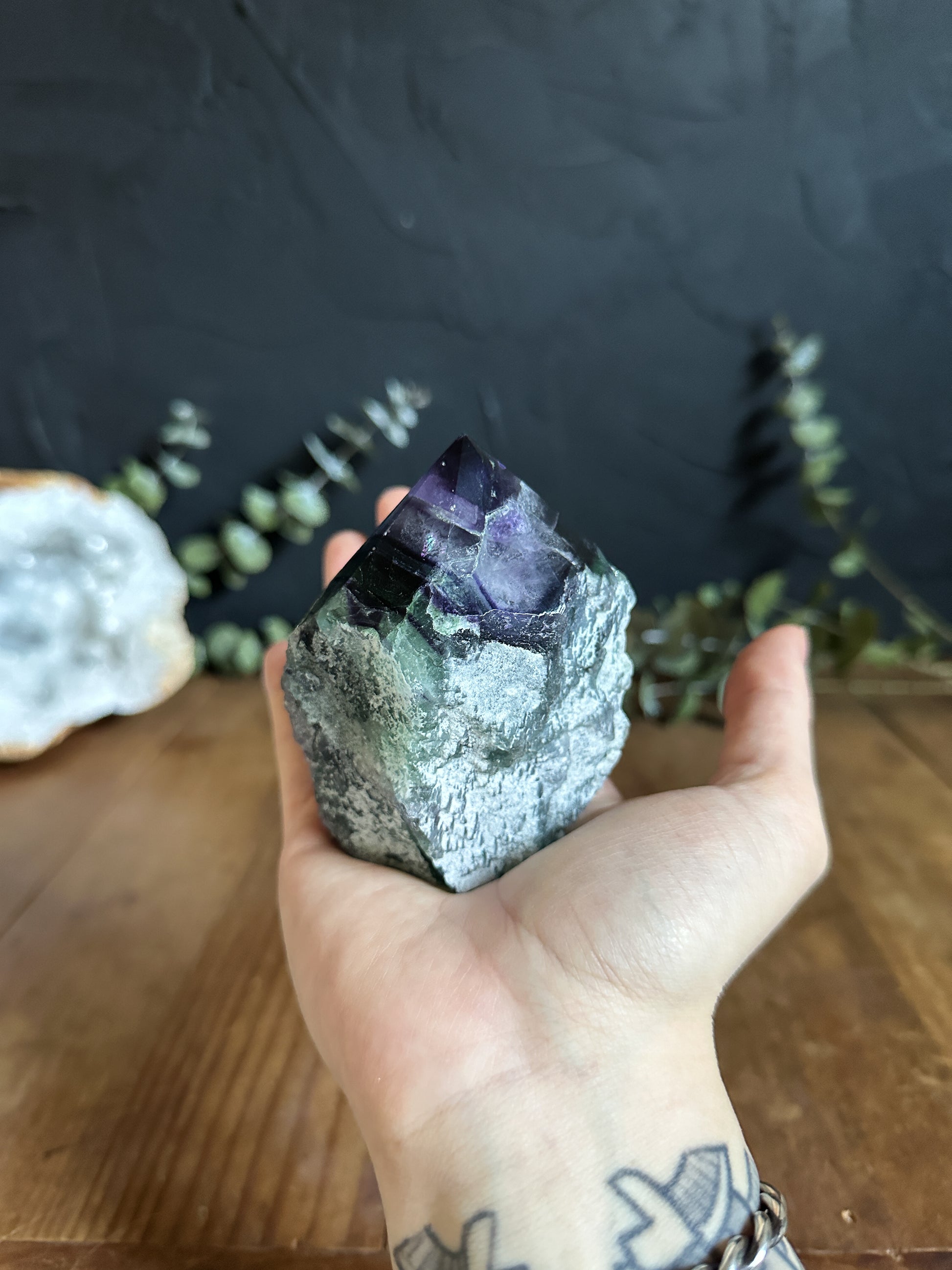 Rainbow Fluorite Top Polished Point Gemstone