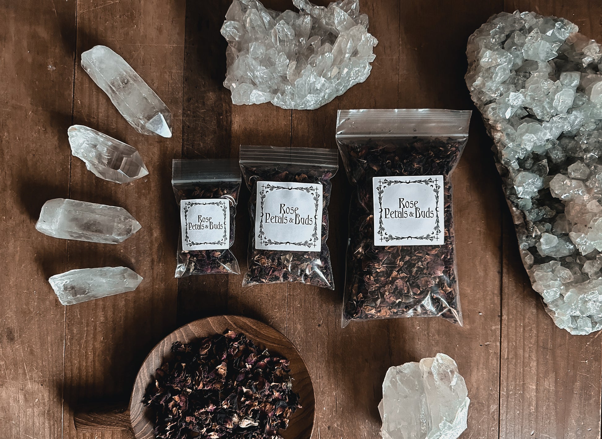 Bulk Apothecary Dried Flowers , red rose petals and buds
