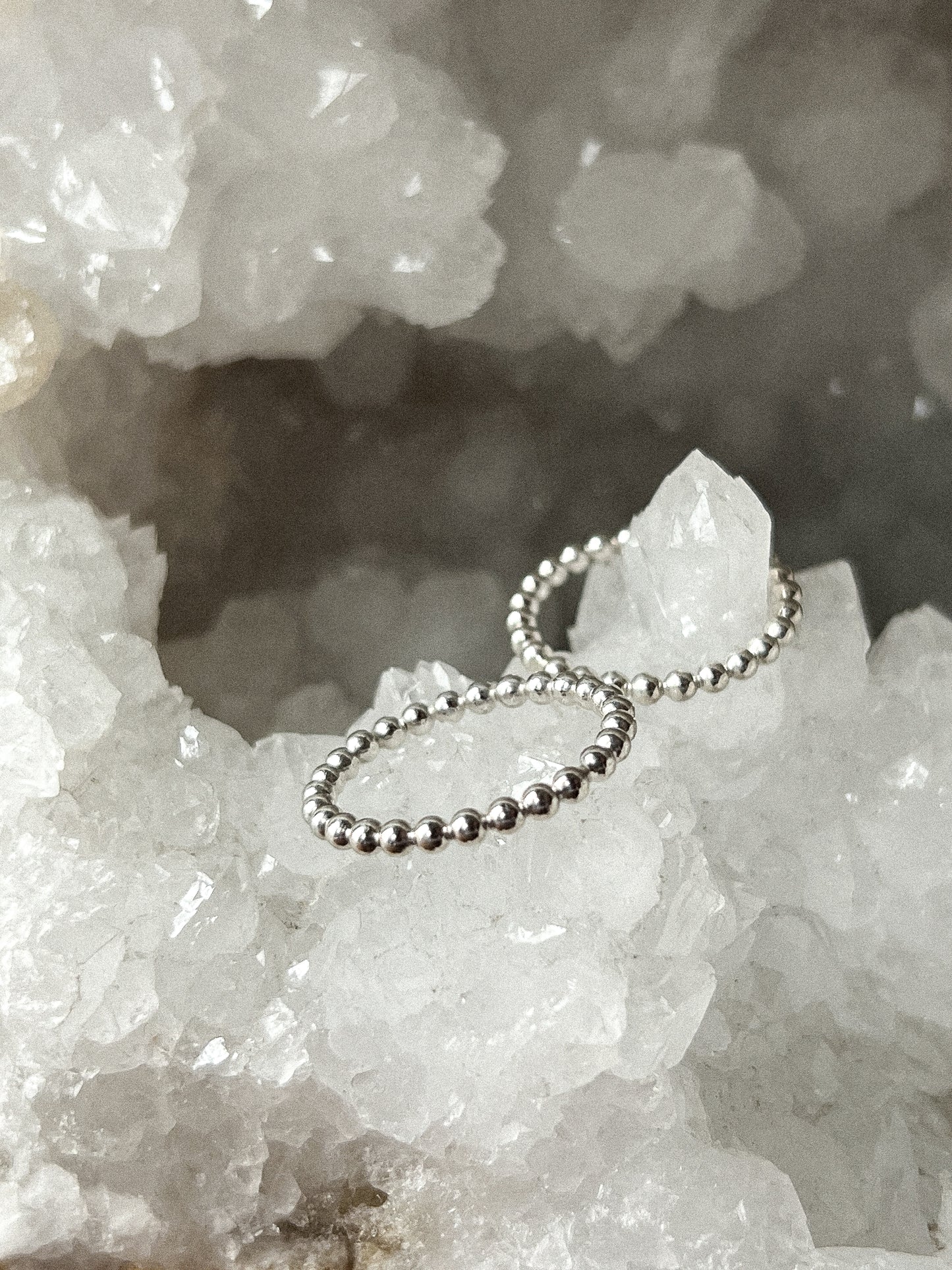 Silver Bead Stacking Ring
