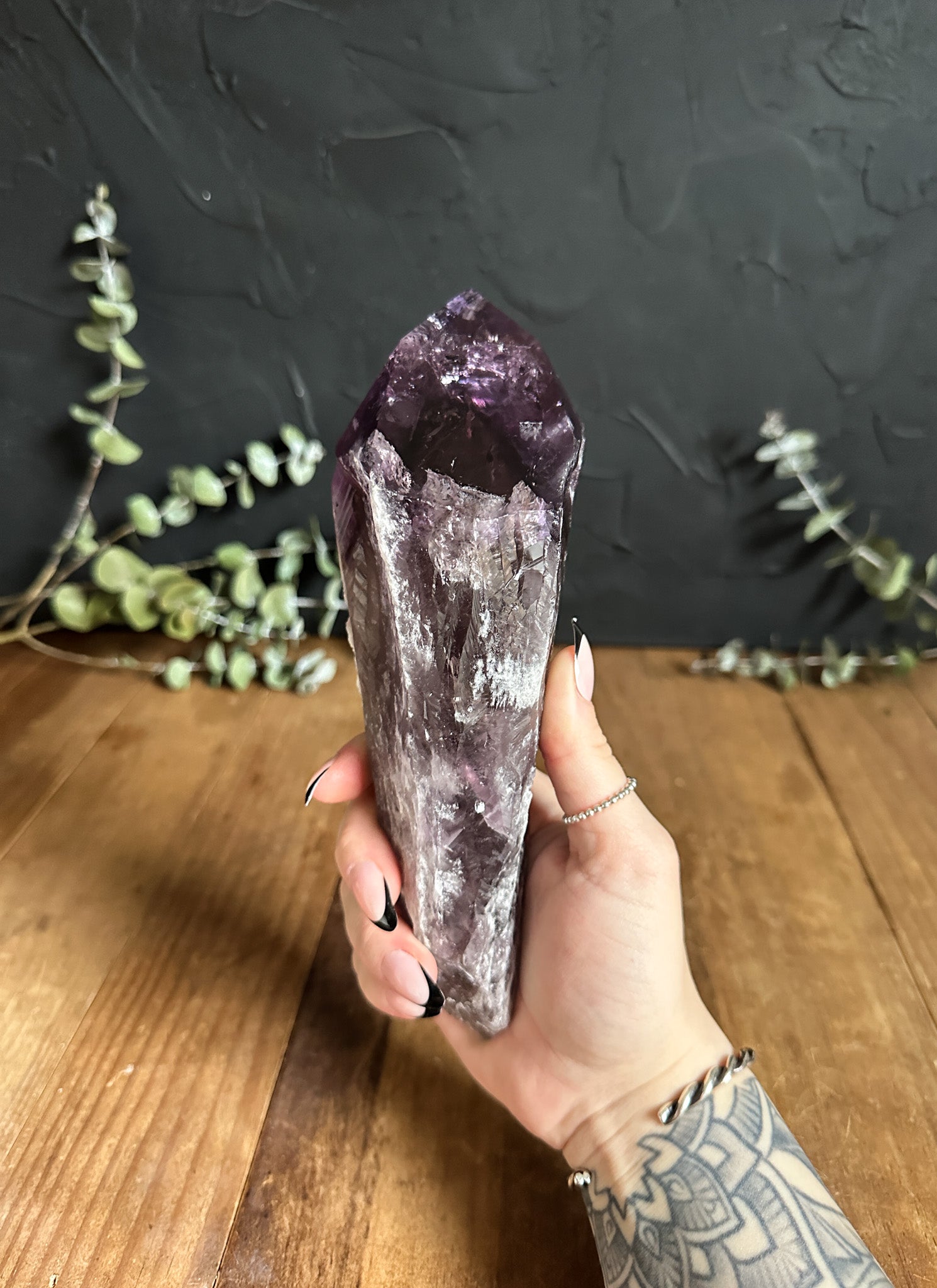 Large Natural Amethyst Root, Elestial Wand for Crystal Altars and Rituals. 