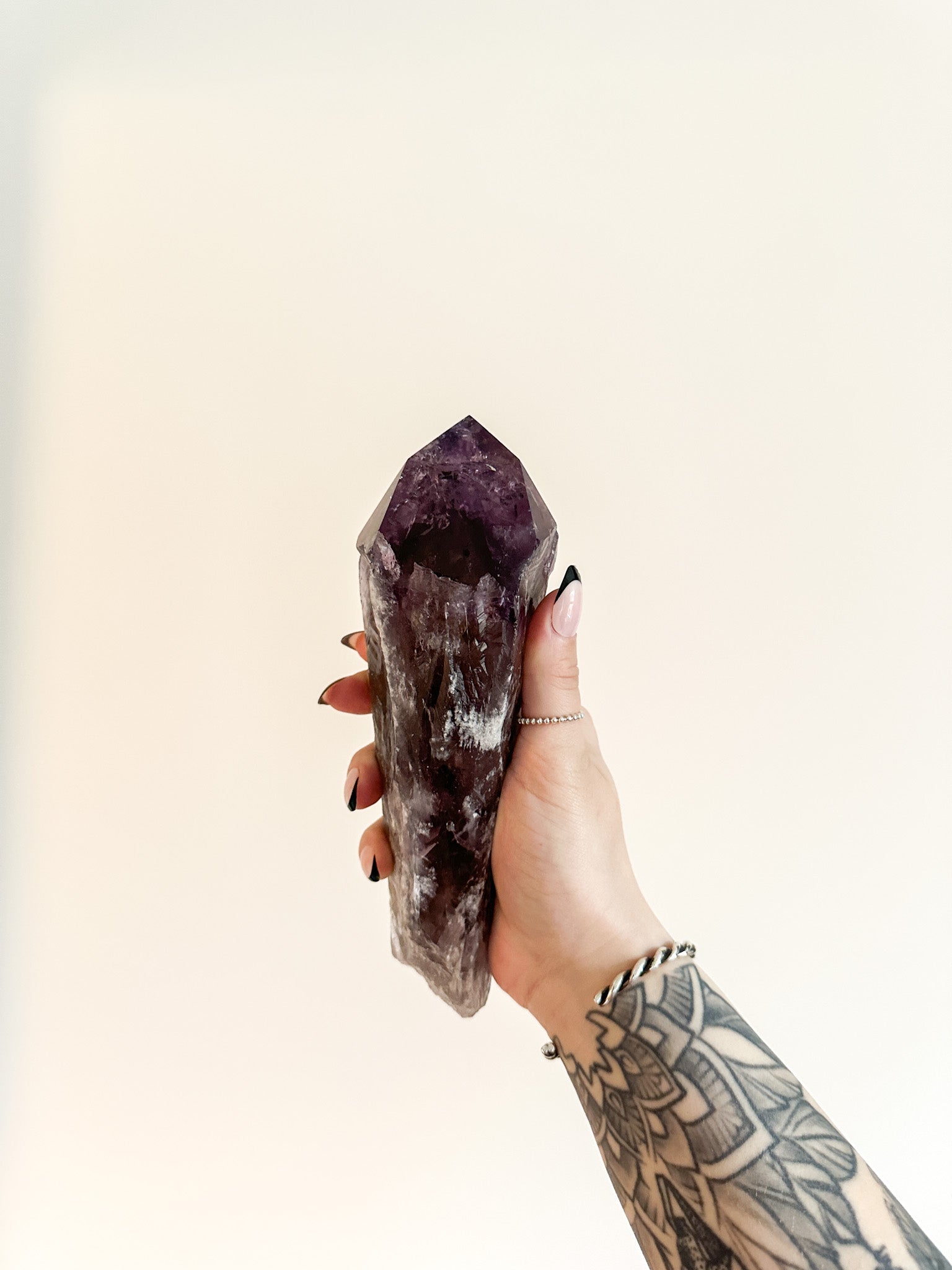NATURAL AMETHYST ROOT with Phantoms, Large Elestial Amethyst Wand