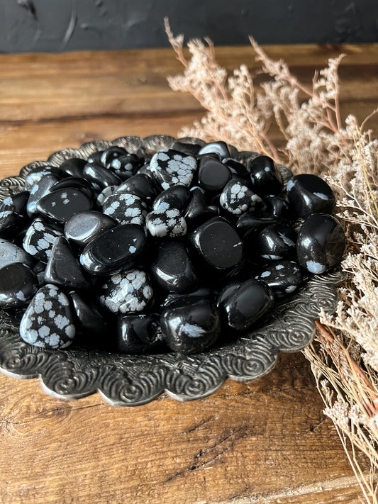 Snowflake Obsidian Tumbled Stones