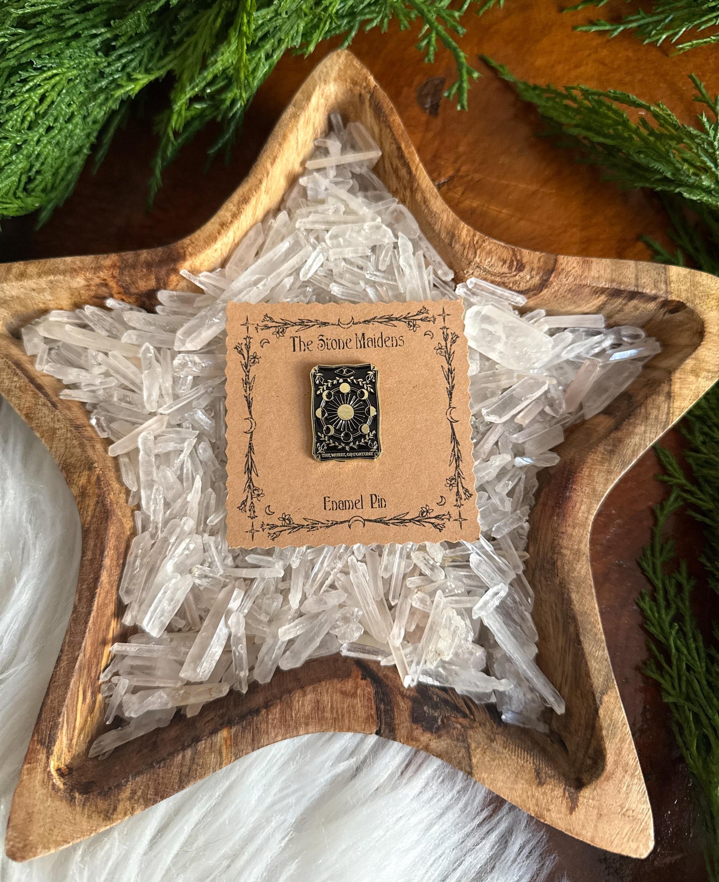 Wheel Of Fortune Tarot Card Enamel Pin at The Stone Maidens 