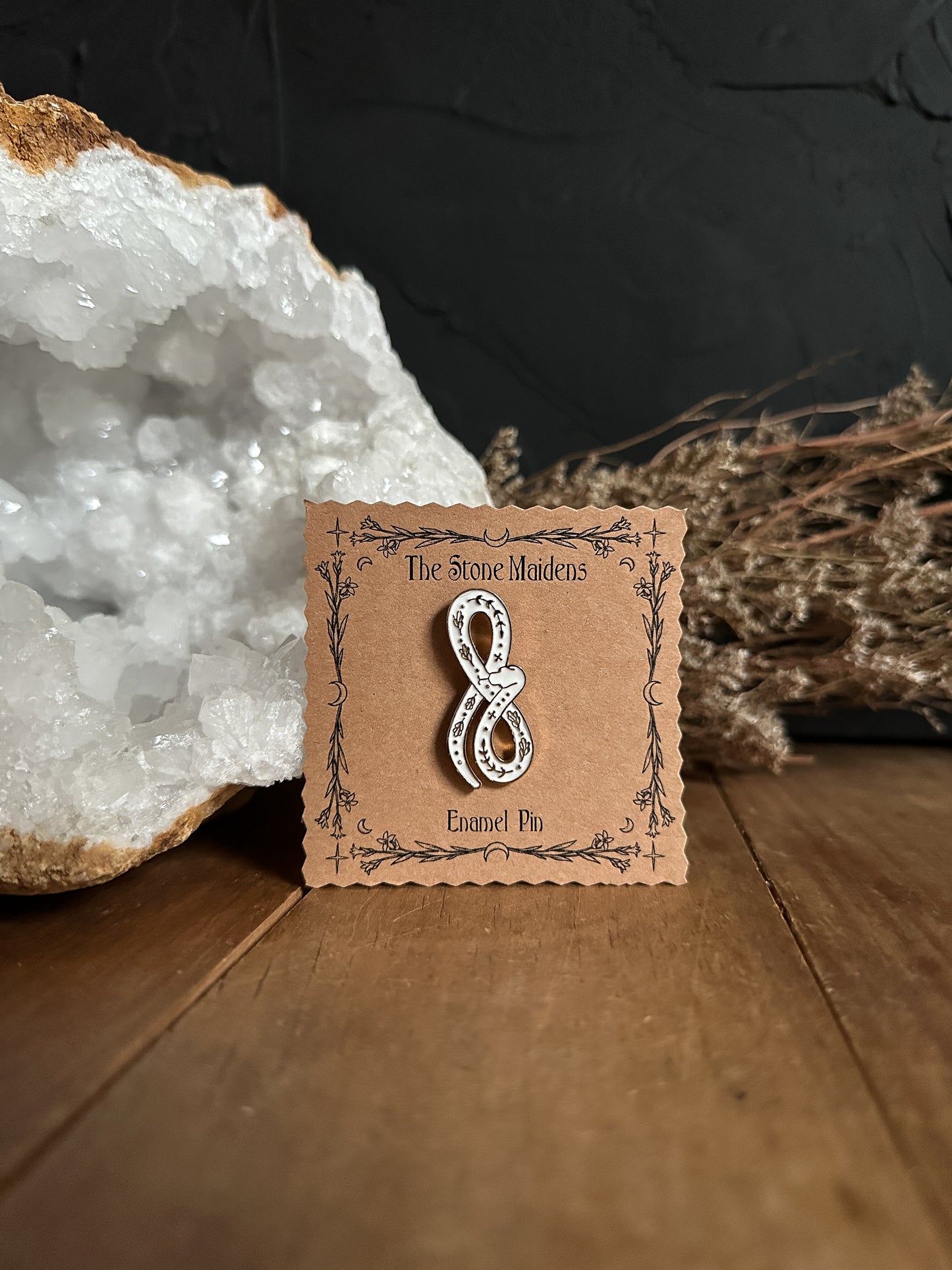 White Snake Enamel Pin