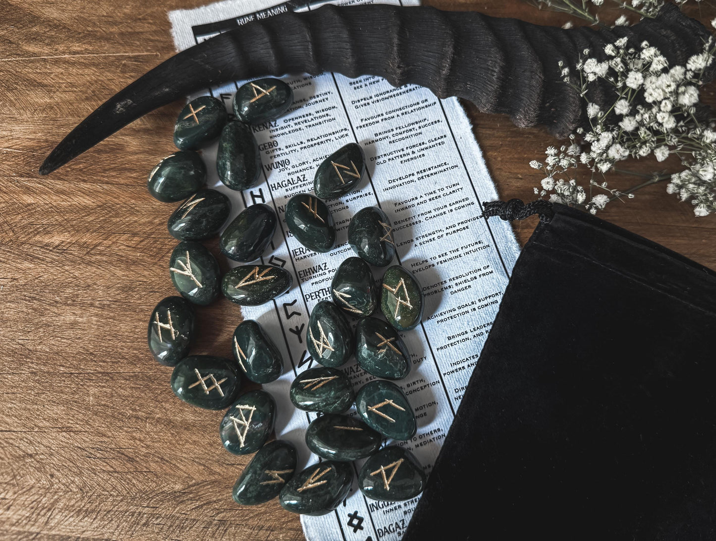 Bloodstone Crystal Rune Set from The Stone Maidens.