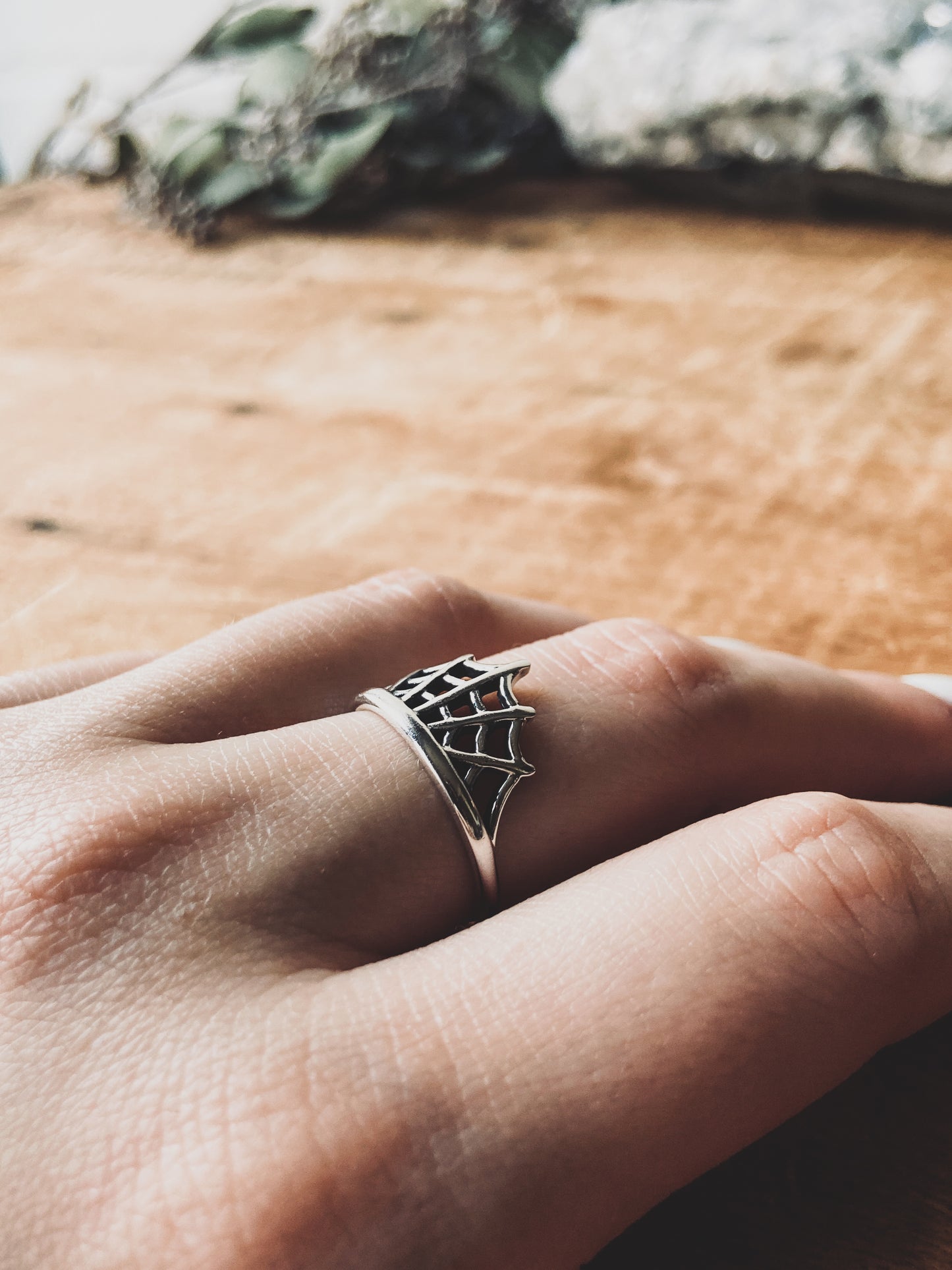 Sterling Silver Spider Web Ring
